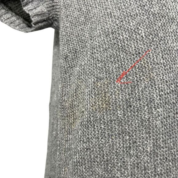 Eileen Fisher Tunic Sweater Top w Short Sleeves Silk Wool Blend Medium Gray Knit - Picture 11 of 12